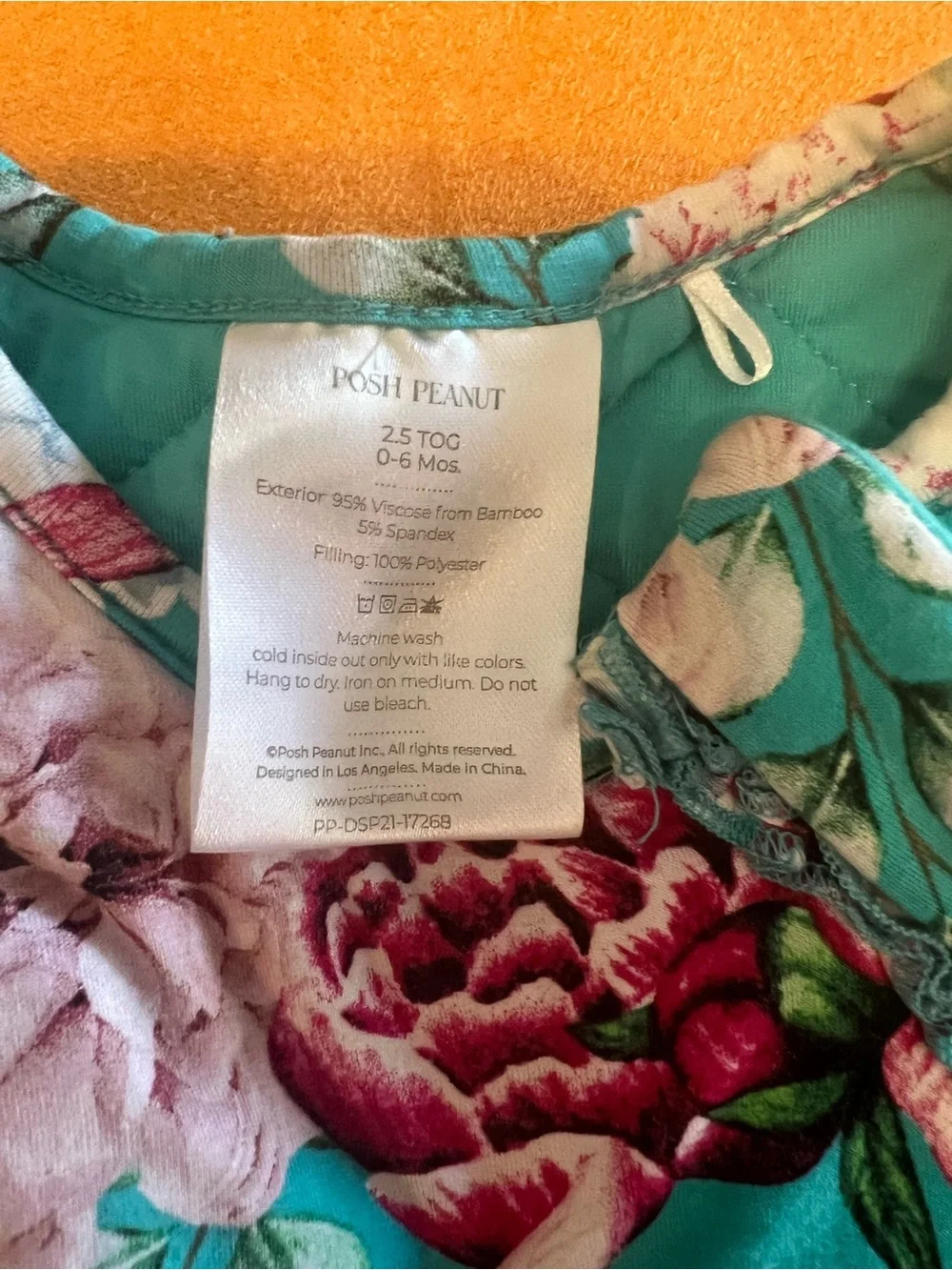 Posh Peanut 2.5 TOG Sleepsack Teal Floral